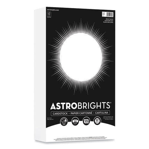 Image of Astrobrights® 91670-01 Color Cardstock, 65 lb Cover Weight, 8.5 x 14, Bright White, 125/Pack