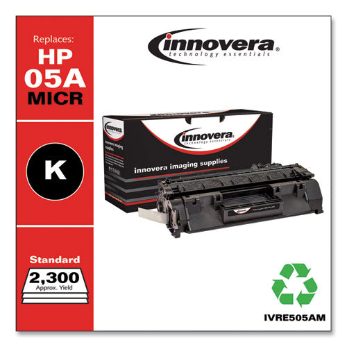 Image of Innovera® IVRE505AM Remanufactured Black MICR Toner, Replacement for 05AM (CE505AM), 2,300 Page-Yield