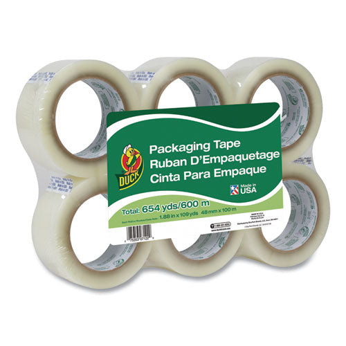 Image of Duck® 240054 Commercial Grade Packaging Tape, 3" Core, 1.88" X 109 Yds, Clear, 6/pack