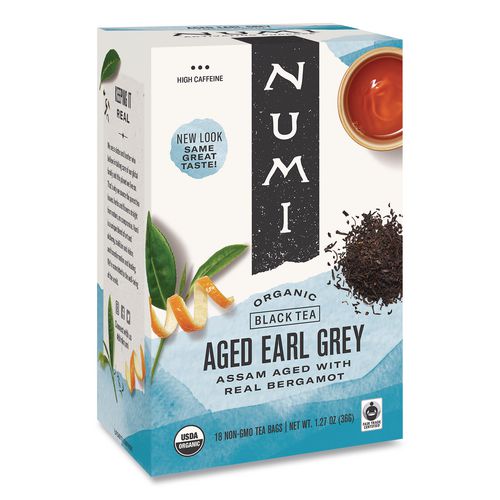 Image of Numi® 10170 Organic Teas And Teasans, 1.27 Oz, Aged Earl Grey, 18/box