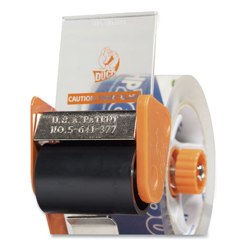 Image of Duck® Bladesafe® 1078566 Bladesafe Antimicrobial Tape Gun With One Roll Of Tape, 3" Core, For Rolls Up To 2" X 60 Yds, Orange