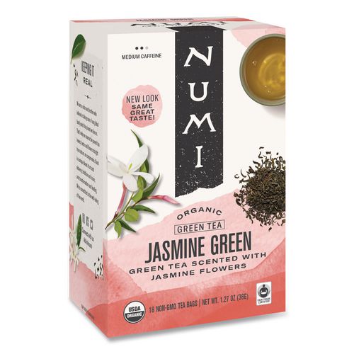 Image of Numi® 10108 Organic Teas And Teasans, 1.27 Oz, Jasmine Green, 18/box