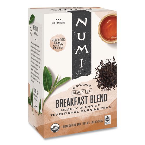 Image of Numi® 10220 Organic Teas And Teasans, 1.4 Oz, Breakfast Blend, 18/box