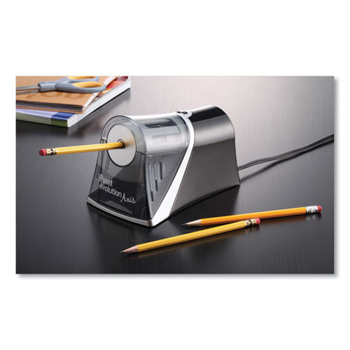 Image of Westcott® 15510 Ipoint Evolution Axis Pencil Sharpener, Ac-Powered, 4.25 X 7 X 4.75, Black/silver