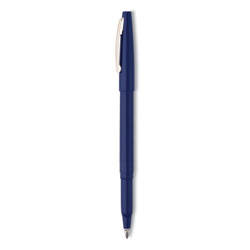 Image of Pentel® R100-C Rolling Writer Rollerball Pen, Stick, Medium 0.8 mm, Blue Ink, Blue Barrel, Dozen