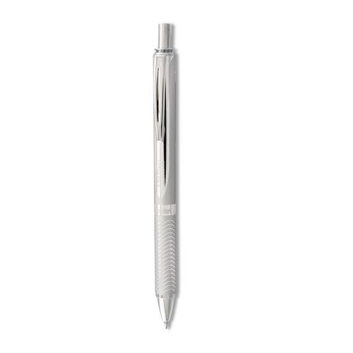 Image of Pentel® BL407-A Energel Alloy Rt Gel Pen, Retractable, Medium 0.7 Mm, Black Ink, Chrome Barrel