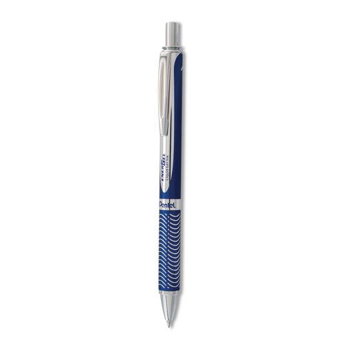 Image of Pentel® BL407C-A Energel Alloy Rt Gel Pen, Retractable, Medium 0.7 Mm, Black Ink, Blue Barrel