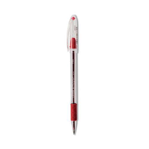 Image of Pentel® BK90-B R.s.v.p. Ballpoint Pen, Stick, Fine 0.7 Mm, Red Ink, Clear/red Barrel, Dozen