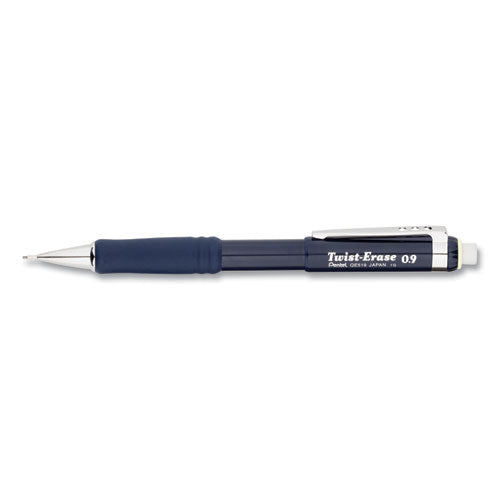 Image of Pentel® QE519C Twist-Erase III Mechanical Pencil, 0.9 mm, HB (#2), Black Lead, Blue Barrel