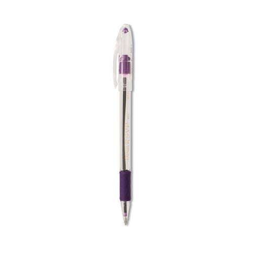 Image of Pentel® BK91-V R.s.v.p. Ballpoint Pen, Stick, Medium 1 Mm, Violet Ink, Clear/violet Barrel, Dozen