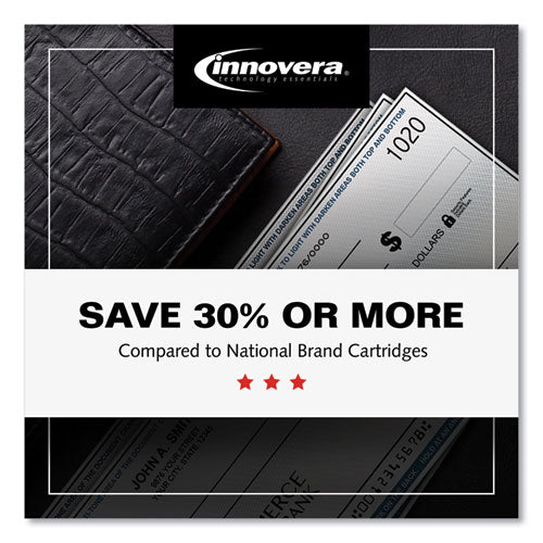 Image of Innovera® IVR364ATMICR Remanufactured Black MICR Toner, Replacement for 64AM (CC364AM), 10,000 Page-Yield