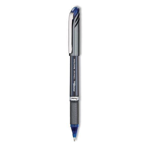 Image of Pentel® BL30-C EnerGel NV Gel Pen, Stick, Bold 1 mm, Blue Ink, Gray/Blue Barrel, Dozen