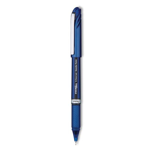 Image of Pentel® BLN25-C EnerGel NV Gel Pen, Stick, Fine 0.5 mm, Blue Ink, Blue Barrel, Dozen