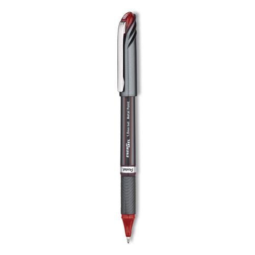 Image of Pentel® BL30-B EnerGel NV Gel Pen, Stick, Bold 1 mm, Red Ink, Gray/Red Barrel, Dozen
