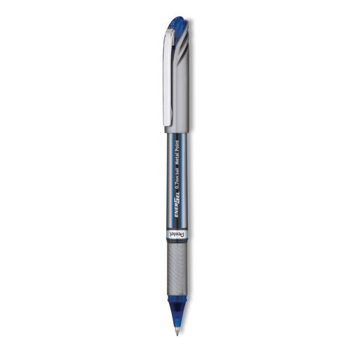 Image of Pentel® BL27-C EnerGel NV Gel Pen, Stick, Medium 0.7 mm, Blue Ink, Gray/Black/Blue Barrel, Dozen