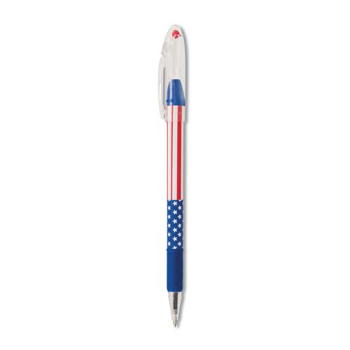 Image of Pentel® BK90USABP5A R.s.v.p. Stars And Stripes Ballpoint Pen, Stick, Fine 0.7 Mm, Black Ink, Red/white/blue Barrel, 5/pack
