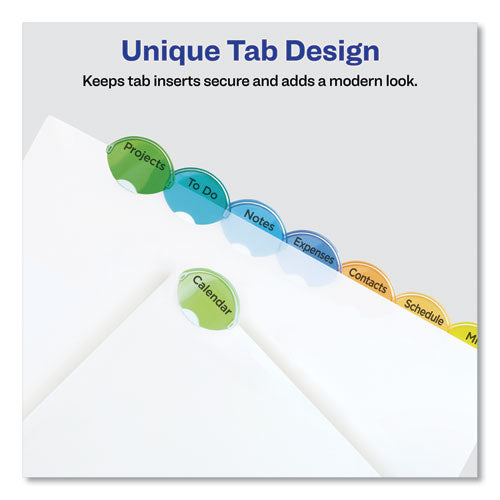 Image of Avery® 11201 Insertable Style Edge Tab Plastic Dividers, 8-Tab, 11 X 8.5, Translucent, 1 Set