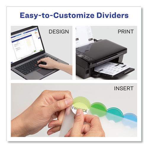 Image of Avery® 11201 Insertable Style Edge Tab Plastic Dividers, 8-Tab, 11 X 8.5, Translucent, 1 Set