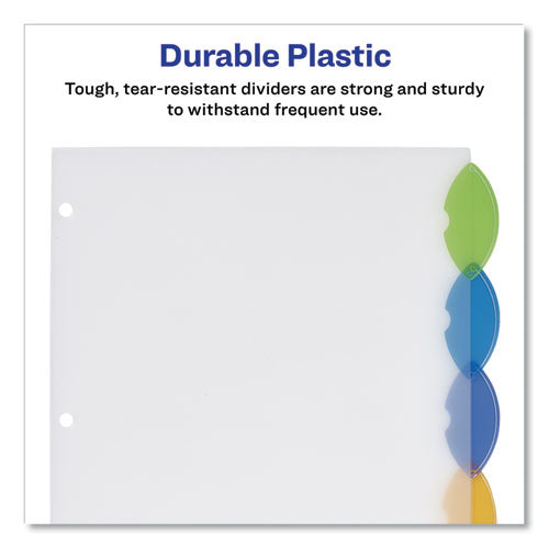 Image of Avery® 11200 Insertable Style Edge Tab Plastic Dividers, 5-Tab, 11 X 8.5, Translucent, 1 Set