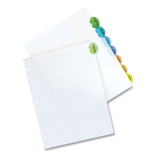 Image of Avery® 11201 Insertable Style Edge Tab Plastic Dividers, 8-Tab, 11 X 8.5, Translucent, 1 Set
