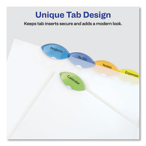 Image of Avery® 11200 Insertable Style Edge Tab Plastic Dividers, 5-Tab, 11 X 8.5, Translucent, 1 Set