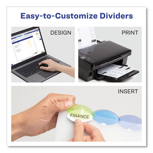 Image of Avery® 11200 Insertable Style Edge Tab Plastic Dividers, 5-Tab, 11 X 8.5, Translucent, 1 Set