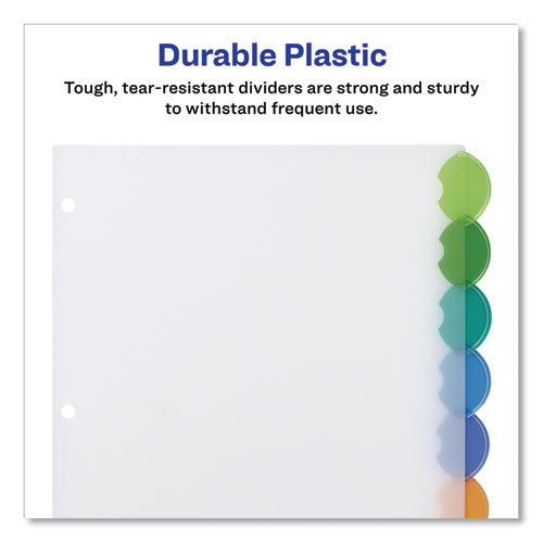 Image of Avery® 11201 Insertable Style Edge Tab Plastic Dividers, 8-Tab, 11 X 8.5, Translucent, 1 Set