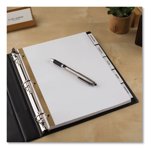 Image of Avery® 11122 Insertable Big Tab Dividers, 5-Tab, Double-Sided Gold Edge Reinforcing, 11 x 8.5, White, Clear Tabs, 1 Set
