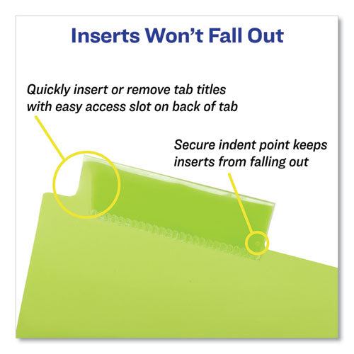 Image of Avery® 11900 Insertable Big Tab Plastic Dividers, 5-Tab, 11 X 8.5, Assorted, 1 Set