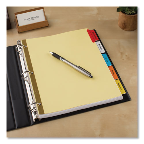 Image of Avery® 11109 Insertable Big Tab Dividers, 5-Tab, Double-Sided Gold Edge Reinforcing, 11 x 8.5, Buff, Assorted Tabs, 1 Set