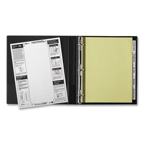 Image of Avery® 11110 Insertable Big Tab Dividers, 5-Tab, Double-Sided Gold Edge Reinforcing, 11 x 8.5, Buff, Clear Tabs, 1 Set