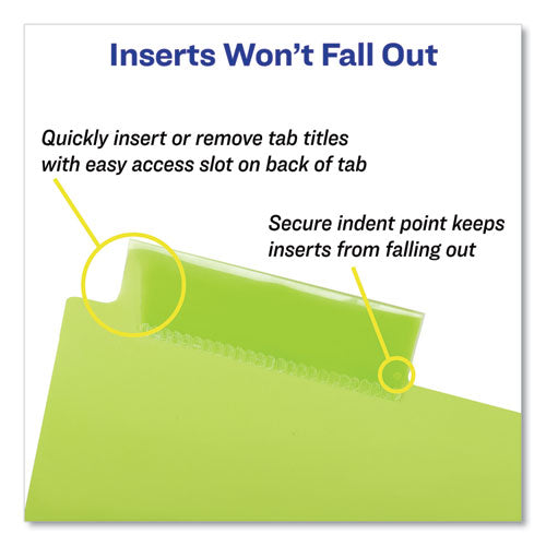 Image of Avery® 11901 Insertable Big Tab Plastic Dividers, 8-Tab, 11 X 8.5, Assorted, 1 Set