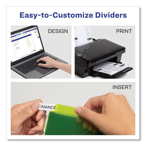 Image of Avery® 11900 Insertable Big Tab Plastic Dividers, 5-Tab, 11 X 8.5, Assorted, 1 Set