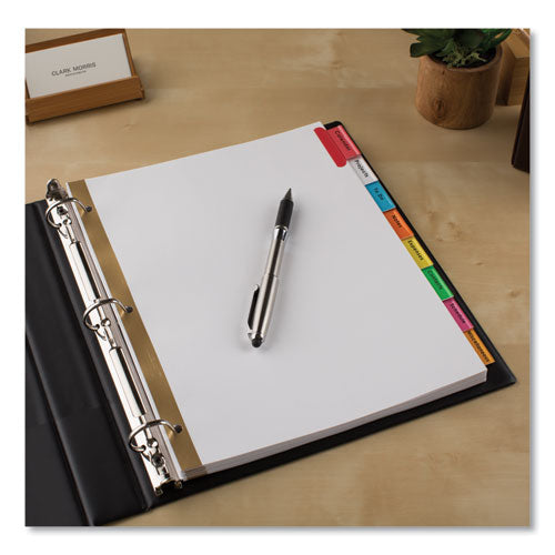 Image of Avery® 11123 Insertable Big Tab Dividers, 8-Tab, Double-Sided Gold Edge Reinforcing, 11 x 8.5, White, Assorted Tabs, 1 Set