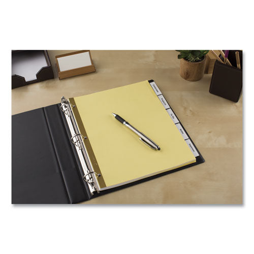 Image of Avery® 11110 Insertable Big Tab Dividers, 5-Tab, Double-Sided Gold Edge Reinforcing, 11 x 8.5, Buff, Clear Tabs, 1 Set