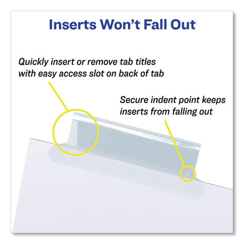 Image of Avery® 11122 Insertable Big Tab Dividers, 5-Tab, Double-Sided Gold Edge Reinforcing, 11 x 8.5, White, Clear Tabs, 1 Set
