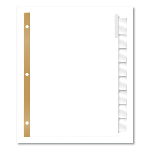Image of Avery® 11124 Insertable Big Tab Dividers, 8-Tab, Double-Sided Gold Edge Reinforcing, 11 x 8.5, White, Clear Tabs, 1 Set