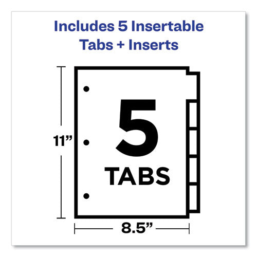 Image of Avery® 11109 Insertable Big Tab Dividers, 5-Tab, Double-Sided Gold Edge Reinforcing, 11 x 8.5, Buff, Assorted Tabs, 1 Set