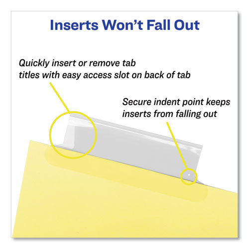 Image of Avery® 11113 Insertable Big Tab Dividers, 5-Tab, Double-Sided Gold Edge Reinforcing, 11 x 8.5, Buff, Clear Tabs, 24 Sets