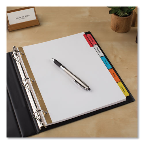Image of Avery® 11121 Insertable Big Tab Dividers, 5-Tab, Double-Sided Gold Edge Reinforcing, 11 x 8.5, White, Assorted Tabs, 1 Set