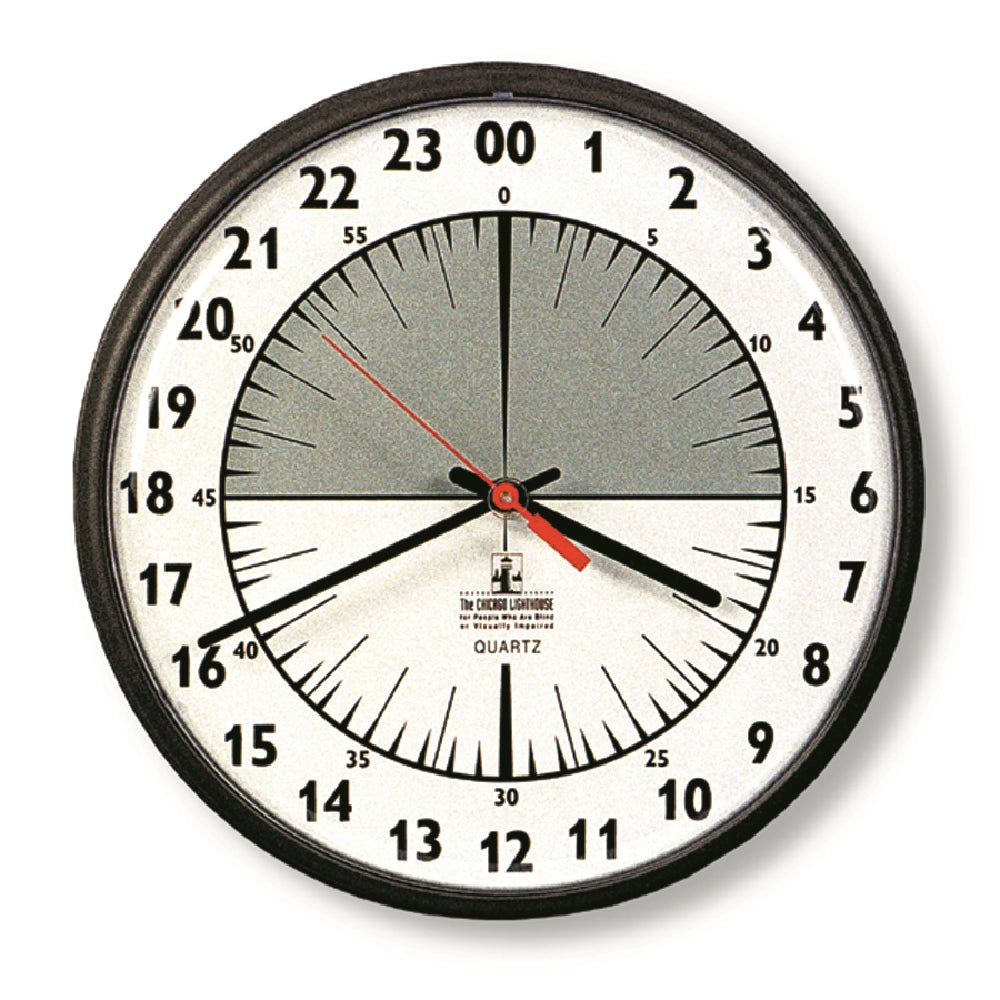Image of SKILCRAFT® Quartz Wall Clock, 24-Hour Slimline, Plastic Frame, 12.75" Diameter