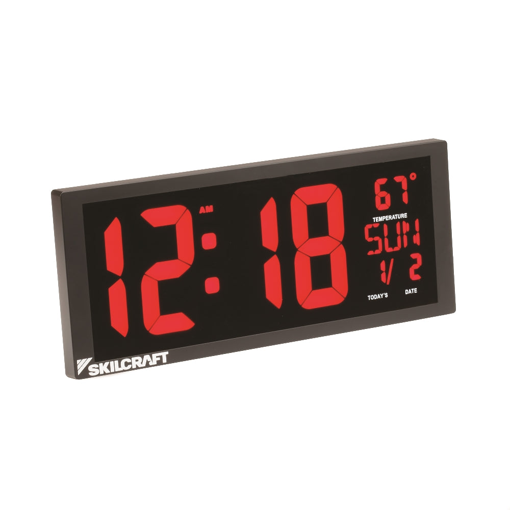 Image of SKILCRAFT® LED Self-set Digital Clock, 4" Time Digits, 12-Hour Display