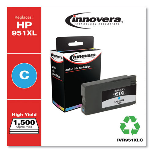 Image of Innovera® IVR951XLC Remanufactured Cyan High-Yield Ink, Replacement for 951XL (CN046AN), 1,500 Page-Yield