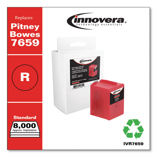 Image of Innovera® IVR7659 Compatible Red Postage Meter Ink, Replacement for 765-9 (7659), 8,000 Page-Yield