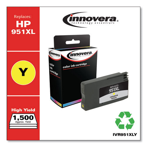 Image of Innovera® IVR951XLY Remanufactured Yellow High-Yield Ink, Replacement for 951XL (CN048AN), 1,500 Page-Yield