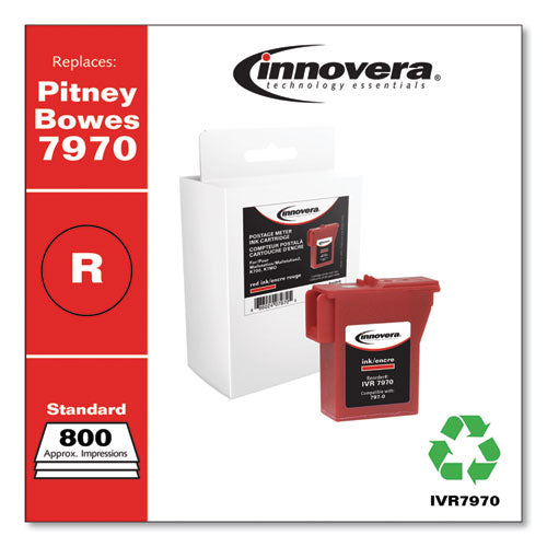 Image of Innovera® IVR7970 Compatible Red Postage Meter Ink, Replacement for 797-0 (7970), 800 Page-Yield