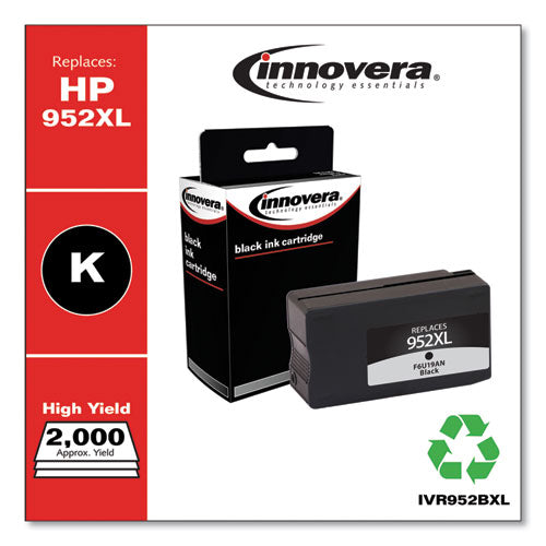 Image of Innovera® IVR952BXL Remanufactured Black High-Yield Ink, Replacement for 952XL (F6U19AN), 2,000 Page-Yield