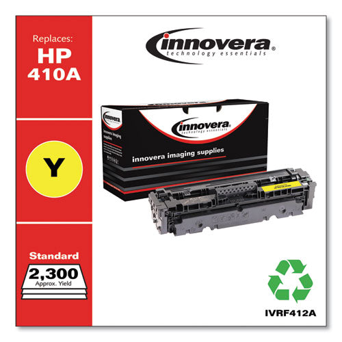 Image of Innovera® IVRF412A Remanufactured Yellow Toner, Replacement for 410A (CF412A), 2,300 Page-Yield