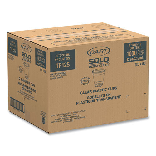 Image of SOLO® TP12S Ultra Clear Cups, 12 oz, Plastic, 50 Cups/Bag, 20 Bags/Carton