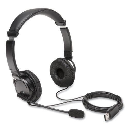 Image of Kensington® K97601WW Hi-Fi Headphones with Microphone, 6 ft Cord, Black
